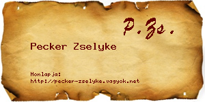Pecker Zselyke névjegykártya